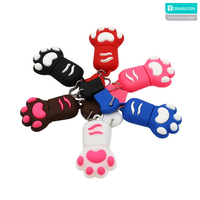 Clé USB créative en PVC en forme de patte de chat avec logo personnalisé 2.0, 8 Go, 16 Go, 32 Go, 3.0, 64 Go, 128 Go, clé USB promotionnelle en forme de griffe de chat, cadeau