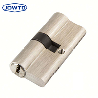 Serrure de porte double cylindre en laiton brossé de haute qualité, antivol, avec vis de sécurité, 5 clés, construction durable pour portes intérieures