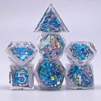 Jeu de dés bicolores à bords vifs de 18 mm, base solide avec dessus scintillant pour les jeux de table DND RPG