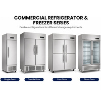 Réfrigérateur commercial vertical 4 portes 1200L, double porte vitrée, dégivrage automatique, refroidissement par air pour glacier et magasin de crème glacée