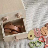 Jouet de cuisine en bois nordique, four à poulet de simulation, ensemble de jeu alimentaire pour enfants et bébés, maison de poupée, naturel