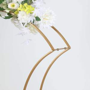 Arco Floral Metálico LANJO de Alta Calidad y Durabilidad, 38 Pulgadas, Diseño Curvo Dorado, Centro de Mesa para Bodas, Accesorios para Cenas, Soporte para Flores - Product Image 6