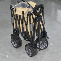 Chariot de camping électrique OEM personnalisé PAOBA, chariot tout-terrain pliable en quatre parties, charge dynamique de 60 kg et freinage automatique pour utilisation en jardin et en pique-nique