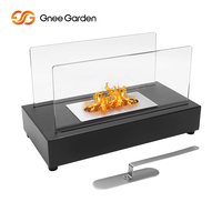Cheminée au bioéthanol Gnee Mini portable, sans fumée, sur table, avec télécommande, écologique, moderne, pour intérieur/extérieur, en métal