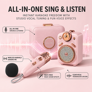Divoom Fairy-OK II Mini Karaoké pour enceinte avec microphone intégré, <span class=keywords><strong>radio</strong></span> FM rétro, sortie 10-30W, coffret cadeau de luxe - Product Image 3