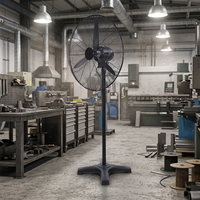 Ventilateur sur pied industriel électrique de 30 pouces avec pales métalliques, usage domestique, 3 vitesses