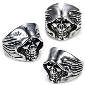 Anillos de Moda de Joyería Fina con Calavera de Punk Death para Hombres y Mujeres - Product Image 1
