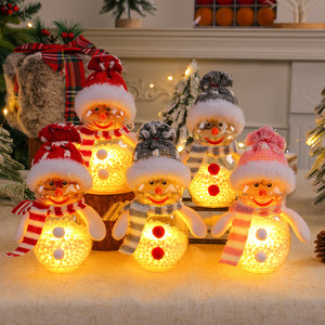 Nuevos Adornos Navideños Luminosos de Muñeco de Nieve con Luces, Muñeco de Nieve Luminoso Transparente Creativo, Adornos para Árbol de Navidad - Product Image 1