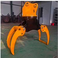 Multi Ton Excavator Compatible Log Grapple Durable Economical Rotary Timber Grapple