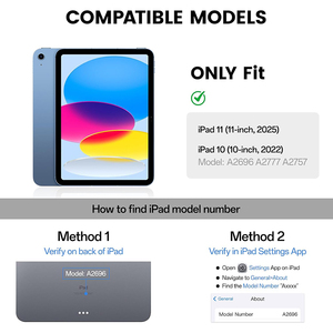 Étui pour iPad A16 11e génération 11 pouces 2025 et iPad 10e génération 10,9 pouces <span class=keywords><strong>2022</strong></span>, coque rigide en acrylique avec support pour stylet, dos transparent - Product Image 2
