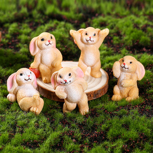 Adorable Famille de Lapins Miniatures en Résine, Ornement de Jardin 44mm, Figurines Décoratives Intérieures et Extérieures pour la Décoration de Plantes - Product Image 4