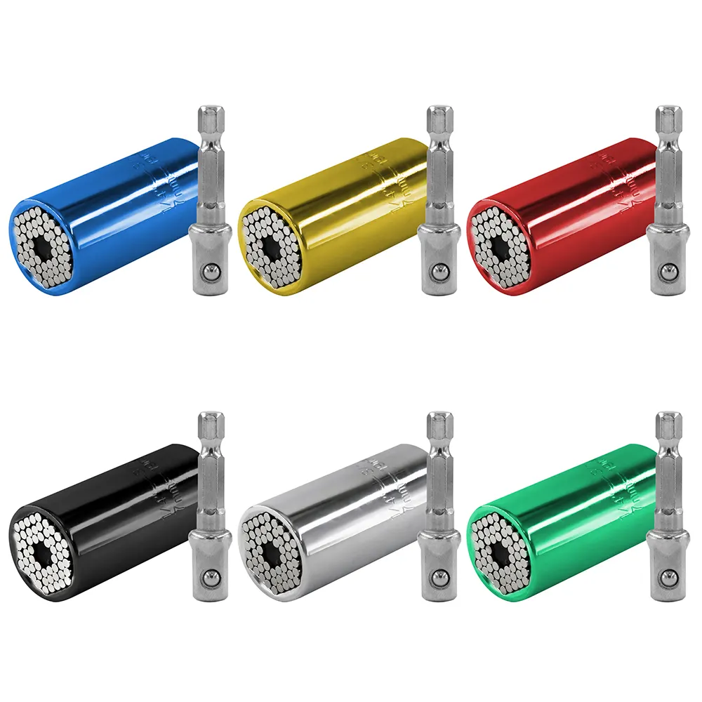 Colorful 7-19 MM Magical Universal Socket Wrench Sleeve Grip Power Drill Adapter Tools