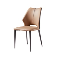 Moderner PU-Leder Esszimmerstuhl Luxuriöse Metallbeine Leuchtende Farben Gepolsterte Stühle Designer Heim- und Restaurantmöbel