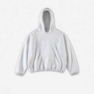 Sudadera con capucha de color liso de 350G, talla americana, holgada, de peso pesado, estilo urbano, corte limpio, tipo chándal. - Product Image 5