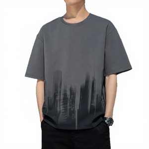 Nouveau T-shirt en maille décontracté à manches courtes pour hommes grande taille, coupe ample, adapté aux personnes en surpoids, 100% polyester - Product Image 1