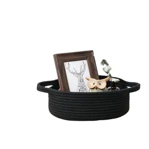 1 dollar Small Woven Storage Set of 5 Cotton Rope Montessori Toys Keys Empty Gift Dog Toy Black Towel Basket-616