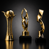 Trophées Métalliques Personnalisés de Luxe Plaqués Or en Cuivre, Aluminium et Étain pour Événements d'Entreprise et Souvenirs