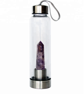 Cristal De Quartz Rose Verre <span class=keywords><strong>Elixir</strong></span> Bouteille D'eau - Product Image 6