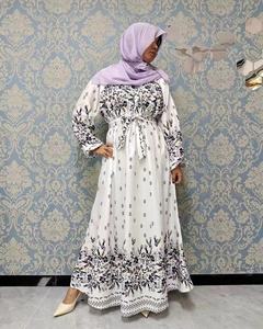 Robes longues Abaya Dubai Kaftan 2023, manches longues, imprimé floral, été, musulman, enveloppe, maxi saree pour femmes - Product Image 1