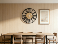 Horloge murale à cadre métallique Art déco minimaliste à une seule face, fonctionnant sur piles, pour la décoration de la maison