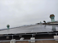 Système de montage photovoltaïque modulaire fixe et étanche pour toits plats, avec supports triangulaires en aluminium, pour projets commerciaux et industriels sur toits.