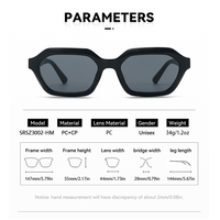 Haut de gamme nouvelle tendance étrangère moderne carré femme UV400 lunettes polygonale dégradé unisexe vente en gros lunettes de soleil