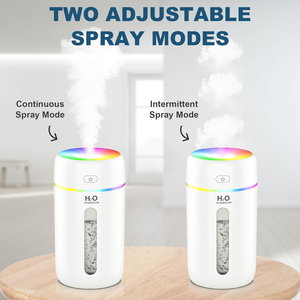 Humidificador Portátil <span class=keywords><strong>Mini</strong></span> de 350 ml con Luz LED, Doble Humidificación, Difusor de Aceites Esenciales, para Hotel, Hogar, Coche, Exterior, USB - Product Image 3