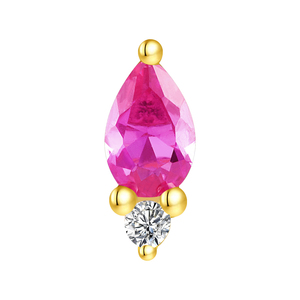 Piercing storie 14K oro massiccio taglio pera CZ Top Piercing gioielli Piercing - Product Image 4