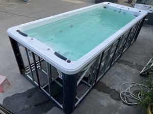 Calentador de piscina completo de Fitness privado sin fin <span class=keywords><strong>Spa</strong></span> al aire libre con filtro de arena Limpiador automático de piscina hidromasaje Piscina Surf acuático - Product Image 5