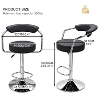 Chaises de bar ergonomiques rembourrées pour cuisine, vente en gros, chaises de bar réglables robustes, capacité de 250 lb