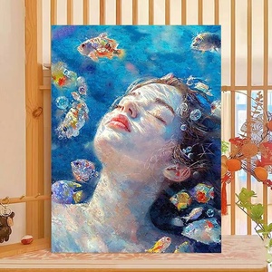 Kit de peinture à l'huile numérique DIY en acrylique non toxique encadré 40x50cm, idéal pour les débutants - Product Image 1