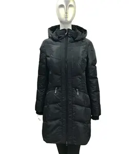 Women's Winter Long down Parkas Padded Puffer Jackets with Zipper Closure Breathable Sustainable Finished in Plain Dyed Technics