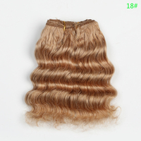 Perruque en fibres protéinées synthétiques pour poupées, tissage de cheveux à trame unique, densité 200%, couleur plus foncée uniquement, marque MH, origine Henan, Jerry Curl