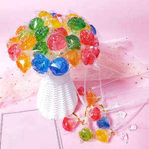 Lecca-lecca a forma di rosa a stelo lungo, caramelle creative per bambini e bouquet di rose colorate di alta qualità. - Product Image 1