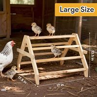 Barres de repos pour poules JQ en bambou naturel 3 en 1, 17 pouces, extra longues, avec balançoire pour poules, poussins, perroquets et autres oiseaux