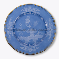 BLAIS Ensemble de vaisselle de luxe vintage porcelaine fine personnalisé réutilisable passe au lave-vaisselle motif de plante de forêt tropicale humide