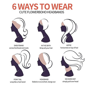 عصابة رأس رياضية مرنة عريضة بلون موحد للنساء، عصابات رأس عريضة بتصميم عتيق مع عقدة، إكسسوارات شعر جميلة - Product Image 4