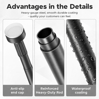 YIJIALE 30000 ㎡   Tringle à rideau télescopique antidérapante en acier au carbone Factory Twist & Fit 32 mm 62,9-137,7 pouces pour fenêtre et chambre