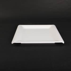 Assiette en mélamine moderne A5 bleu diamant, 8 pouces, carrée, rectangulaire, brillante, écologique, durable, vaisselle de camping en gros - Product Image 4