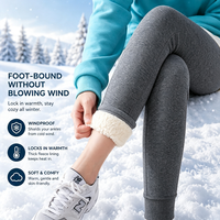 Leggings thermiques gris foncé pour femmes, doublés de polaire, taille haute, extensibles, coupe ajustée, pantalons d'hiver pour temps froid