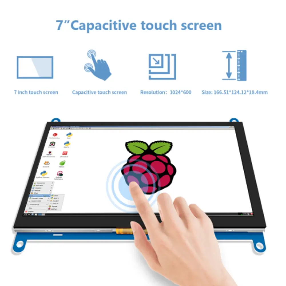 IPS 7Inch Screen AIDA64 LCD Display mini pc Touch Module 1024 x 600 for Raspberry Pi 3 Pi4 PC monitor moniteur orange pi