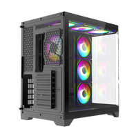GAMEMAX-HYPE-A Mid Tower ATX Gaming PC Case with 3-Piece Glass Panels OEM/ODM in Stock