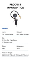 Manomètre numérique de haute qualité SFUTOOLS pour gonflage de pneus avec écran LCD 250 PSI
