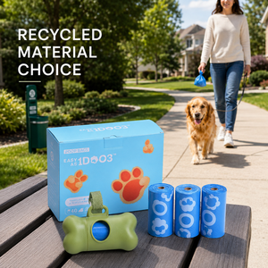 Bolsas para excremento de perro recicladas posconsumo al por mayor de fábrica, protección fiable contra fugas, logotipo personalizado, aroma y cantidad de unidades - Product Image 1