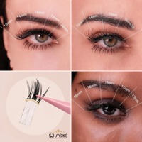 Faux cils pré-collés en grappes, bande courbée, aspect naturel, extensions de cils DIY, vente en gros