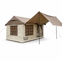 Tente gonflable portable quatre saisons de 12 mètres carrés, trois portes, cloisonnement en trois parties, tissu Oxford, imperméable, durable, installation facile