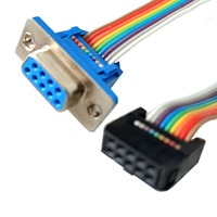 Cable de Conexión Personalizado DB9 Hembra a IDC con Cinta Arcoíris para Electrónica Industrial