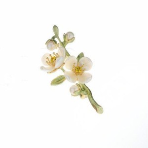 Retro moda temperamento verde jasmim broche planta flor pérola broche conjunto <span class=keywords><strong>pin</strong></span> acessórios - Product Image 1