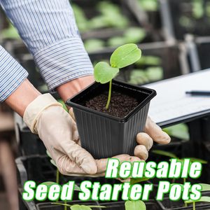 Pots à herbes en plastique recyclables, robustes et élégants, pots à bonsaï en plastique, embellissement en polymère, vases de <span class=keywords><strong>jardin</strong></span> pour serre - Product Image 1