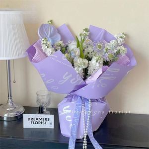 Luxury 58*58cm/pcs I Like You <b>Pattern</b> Printed Waterproof PP Plastic Flower Wrapping <b>Paper</b> Gift Wrap <b>Paper</b> - Product Image 5